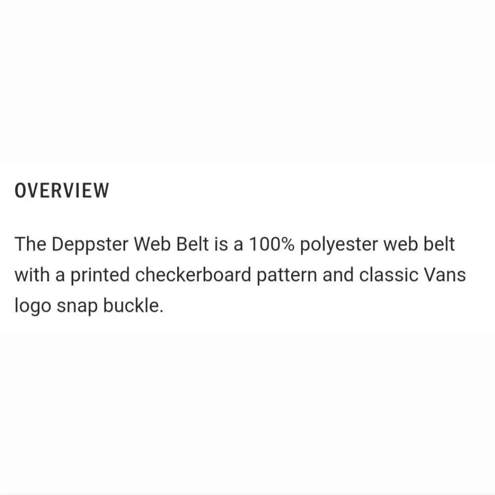Vans Checkered Deppster Web Belt